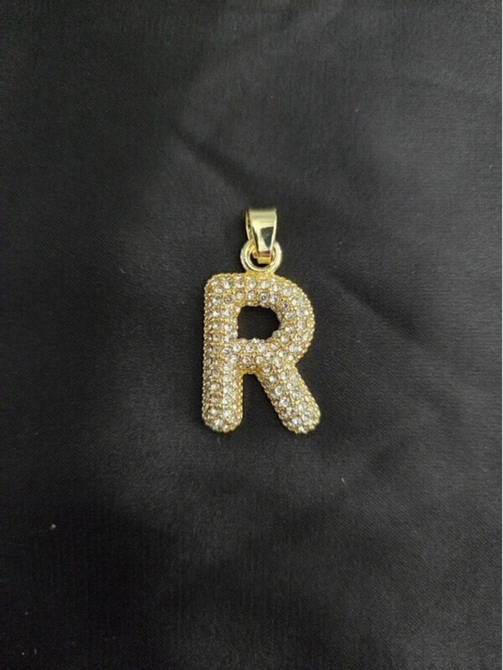 208. Gold and CZ letter R Charm